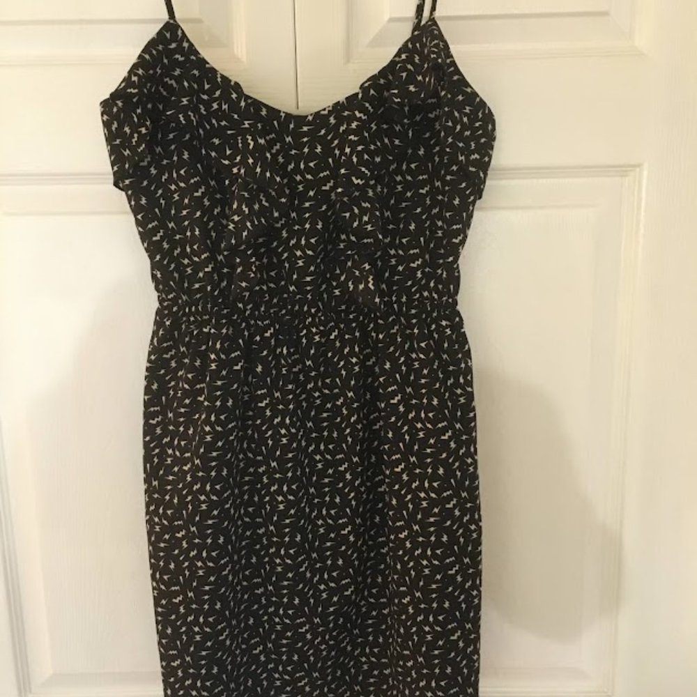 Lightning bolt minidress with ruffles